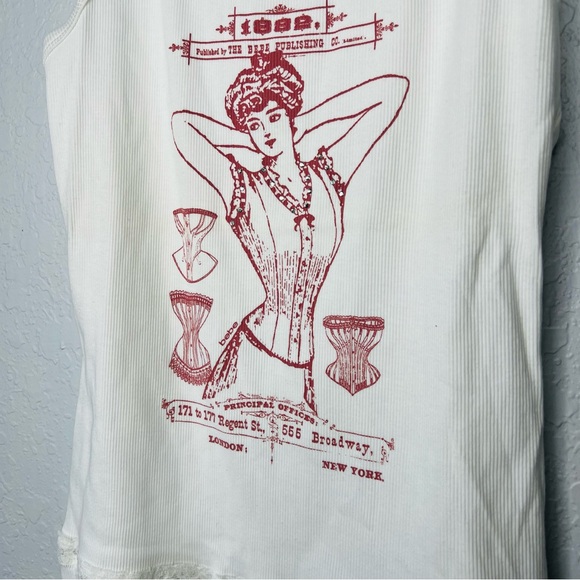 Bebe Early 2000’s Tank Top  Size L Pin Up Girl Print - Picture 2 of 4